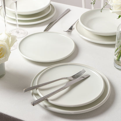 Earth & Clay Harmony Stoneware 12-Piece Dinnerware Set, White
