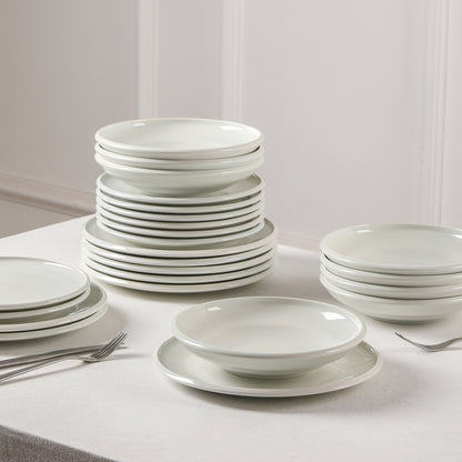 Earth & Clay Harmony Stoneware 12-Piece Dinnerware Set, White