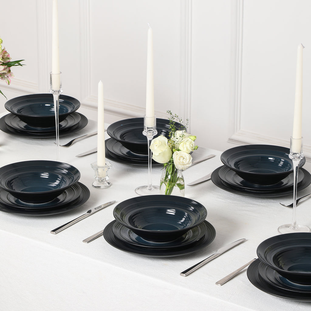 Celeste Stoneware 12-Piece Dinnerware Set, Blue