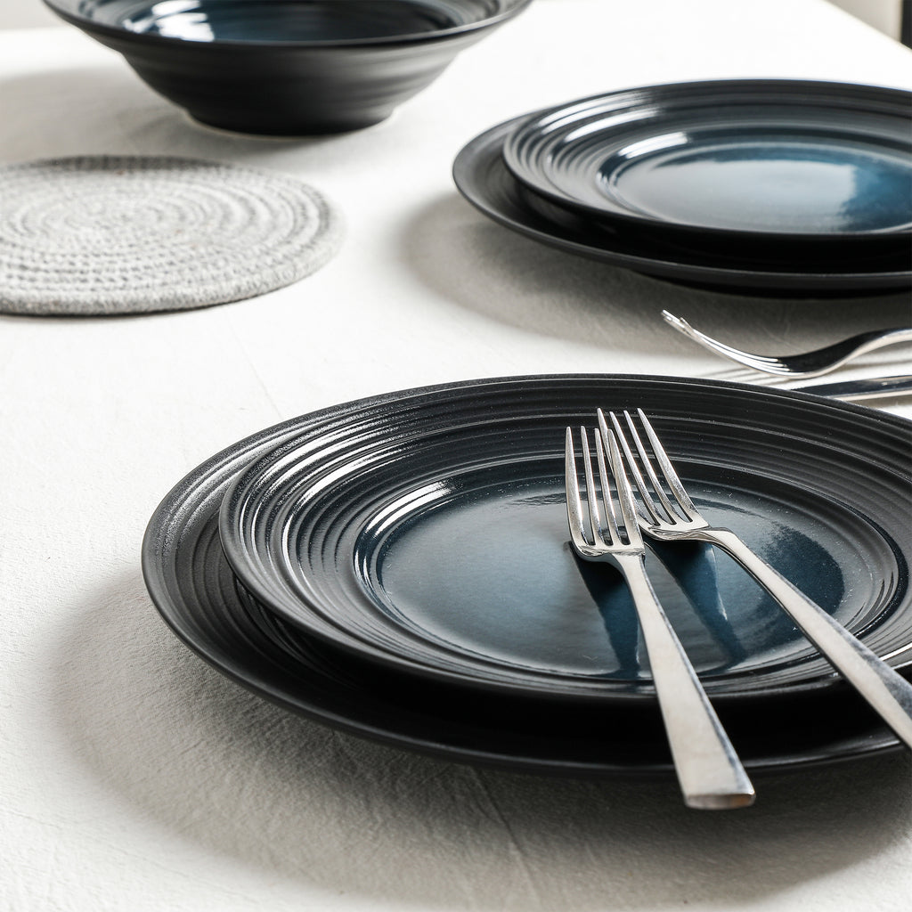 Celeste Stoneware 12-Piece Dinnerware Set, Blue