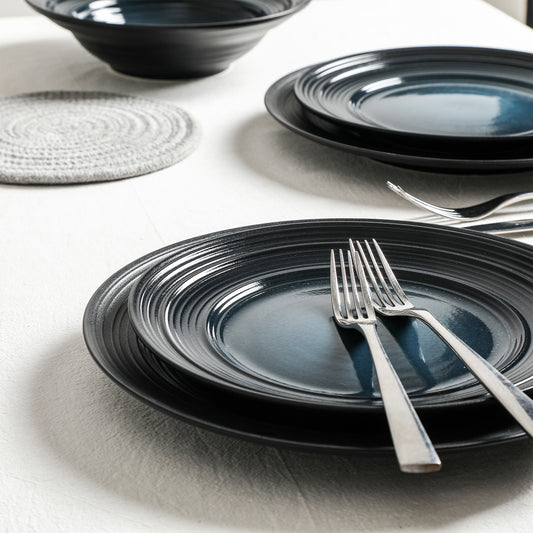 Celeste Stoneware 12-Piece Dinnerware Set, Blue