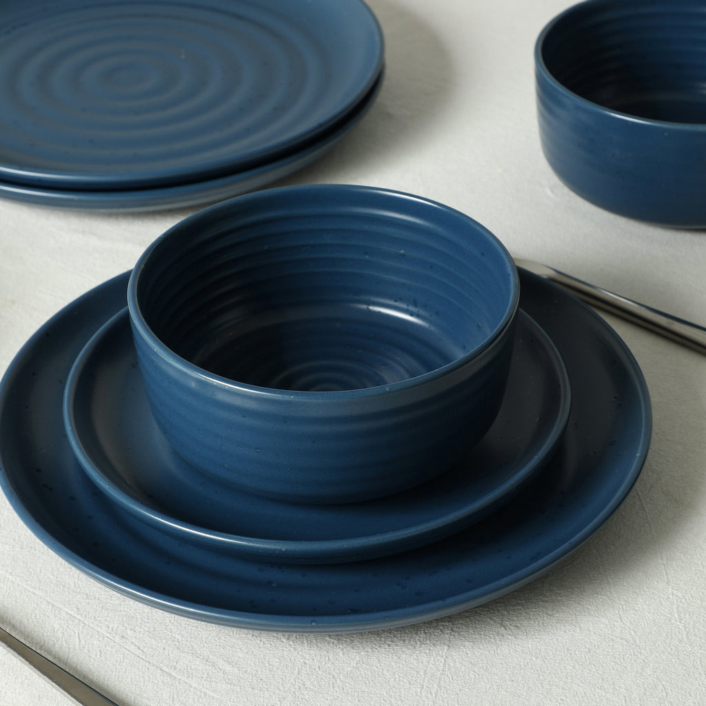 Ion Stoneware Dinnerware Set - Blue