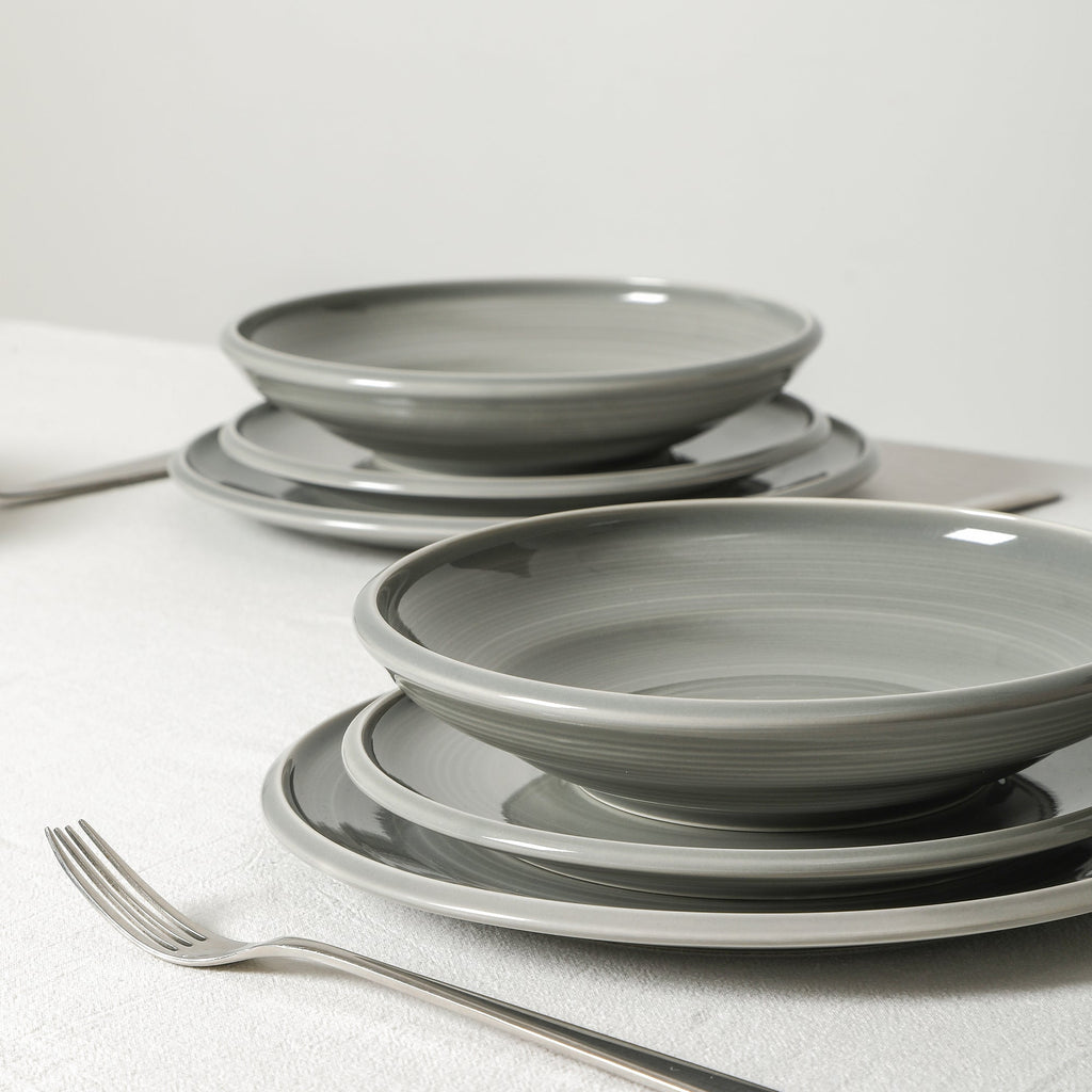 Harmony Stoneware Dinnerware Set - Grey