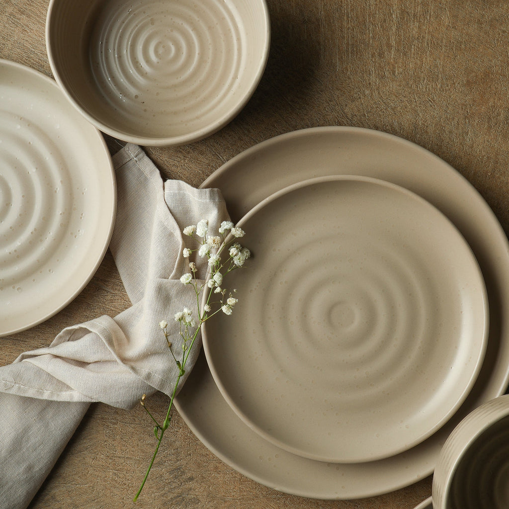 Ion Stoneware Dinnerware Set - Beige