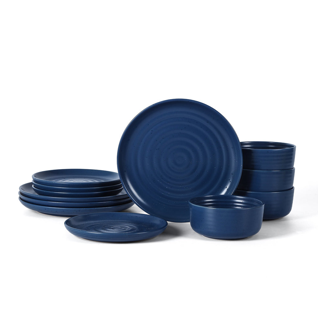 Ion Stoneware Dinnerware Set - Blue