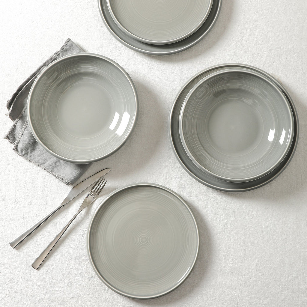 Harmony Stoneware Dinnerware Set - Grey