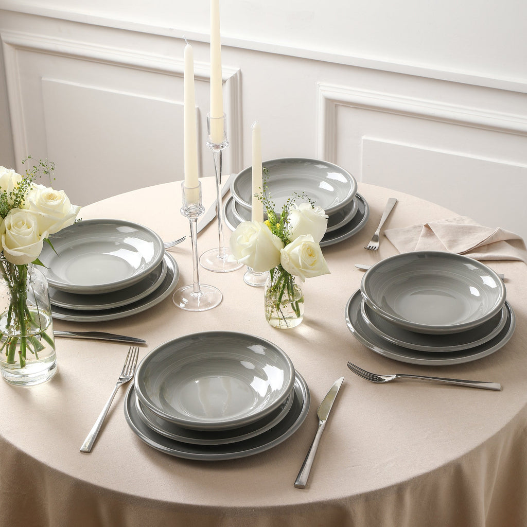 Harmony Stoneware Dinnerware Set - Grey