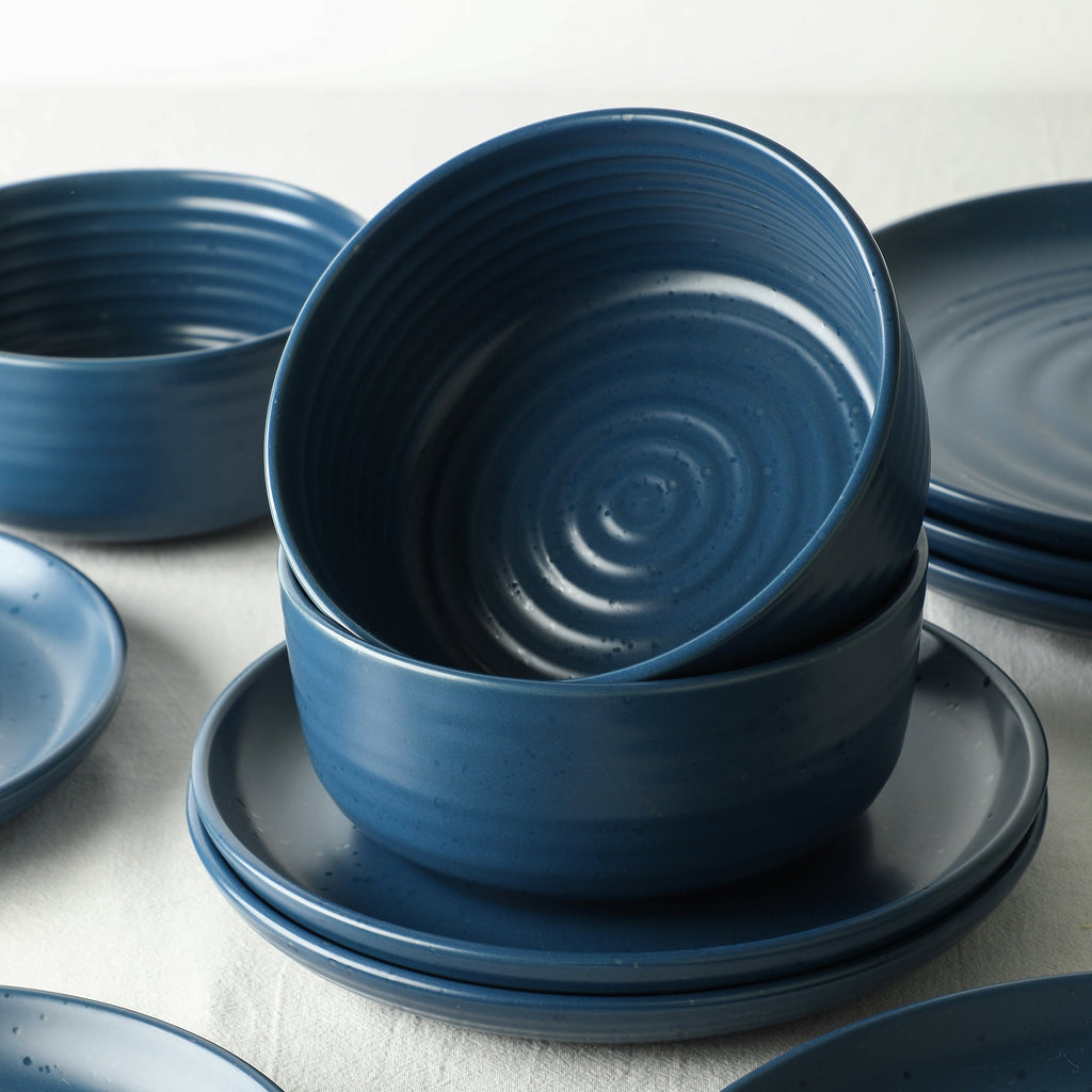 Ion Stoneware Dinnerware Set - Blue