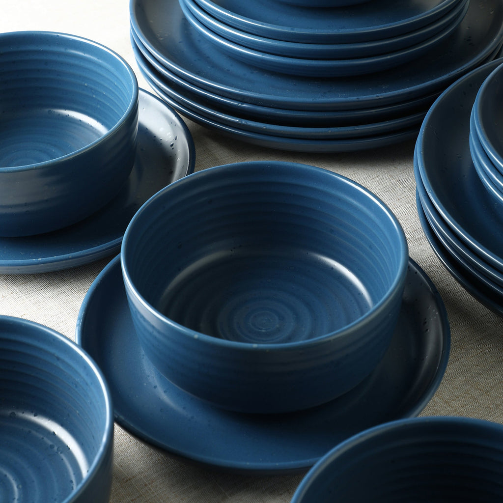Ion Stoneware Dinnerware Set - Blue