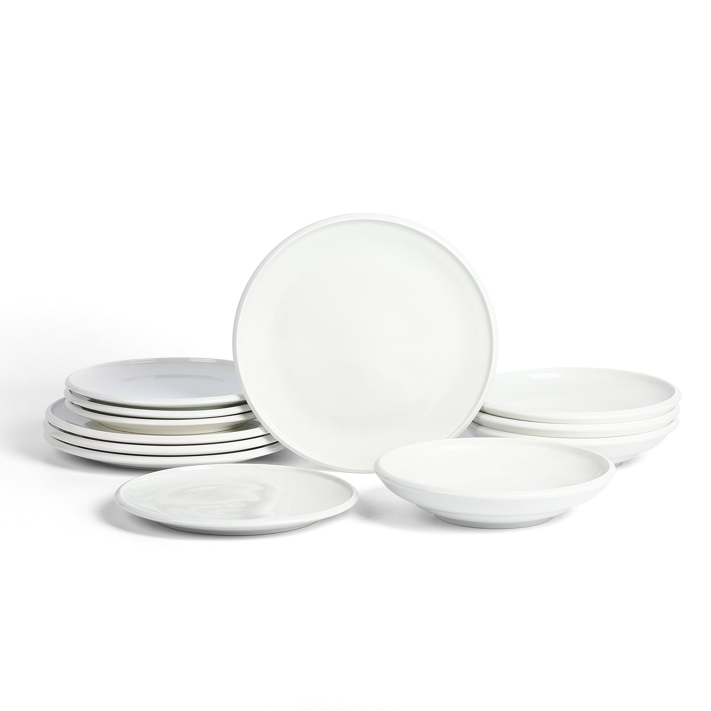Earth & Clay Harmony Stoneware 12-Piece Dinnerware Set, White