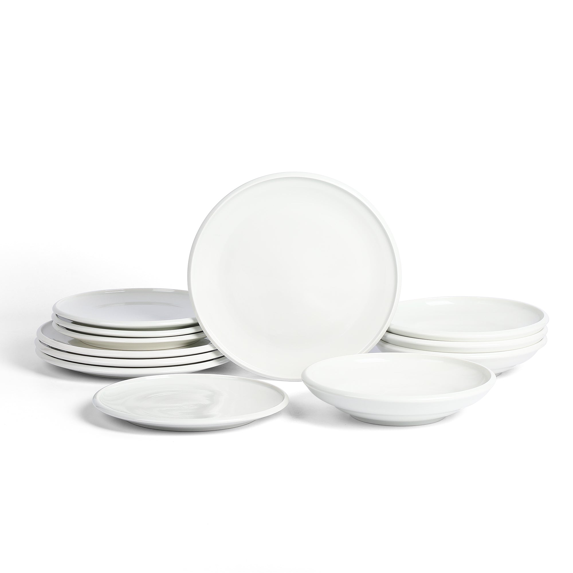 Earth & Clay Harmony Stoneware 12-Piece Dinnerware Set, White