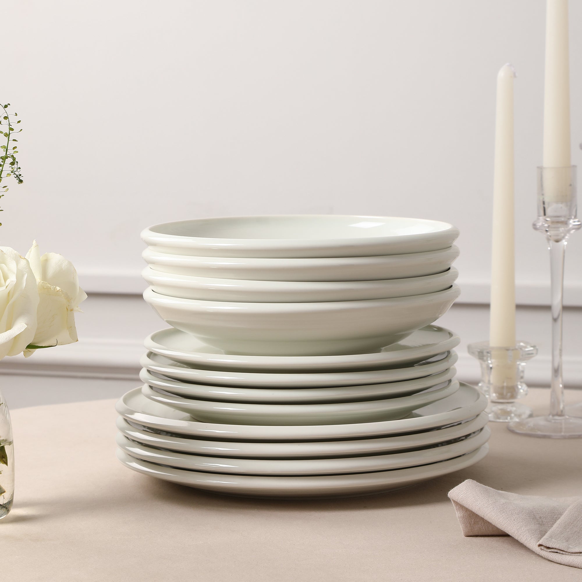 Harmony Stoneware Dinnerware Set - White